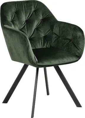 Image de Smuk Chaise de salle à manger en velours Pivotante Weylan Vert