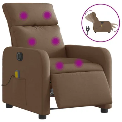 Produktbild von vidaXL Massagesessel Elektrisch Braun Stoff
