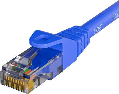 Obrázek produktu pro Qost – internetový kabel CAT6 – CCA / UTP – 10 Gbps / 250 MHz – konektory RJ45 – patch kabel / síťový kabel – 0,15 metru – modrý