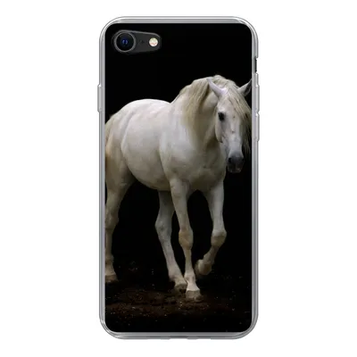 Produktbild von MuchoWow® Handyhülle Schutzhülle Hülle für iPhone 8 Pferde - Nutztiere - Schwarz Silikon Softcase Handy Hülle - Schutzhaube