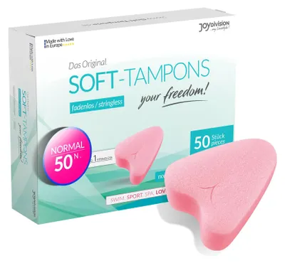 Immagine prodotto di JOYDIVISION Assorbenti Interni Soft Normal | 50 Pezzi | Senza Filo per Sport, Nuoto e Spa | Spugnette Mestruali Ultra Soft | Inserimento ed Estrazione Facili