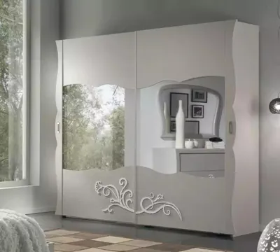 Produktbild von Kleiderschrank Schrank Luxus Möbel Holz für Schlafzimmer Grau Modernes