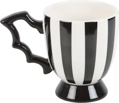 Produktbild von Schwarz-Weiß gestreifte Fledermausflügel Teetasse 11 cm