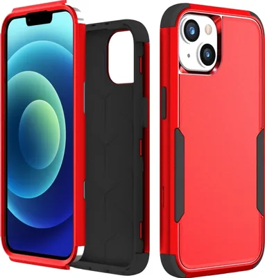 Produktbild von Mobigear Ultra Tough iPhone 15 Plus Hülle Hardcase Backcover Stoßfest - Rot