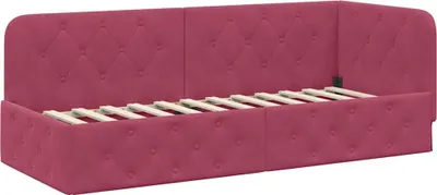 Obrázok produktu pre vidaXL Rohový rám postele vínovo červený 80 x 200 cm zamat