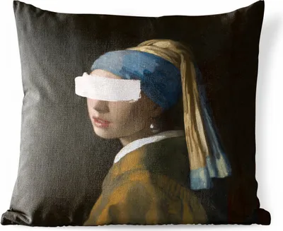 Produktbild von MuchoWow® Outdoor Kissen - Mädchen mit Perlenohrring - Vermeer - Kunst - 40x40 cm - Wetterfest - Lounge Kissen - Kopfkissen - Interieur - Polster mit Bild