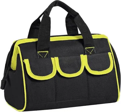 Productafbeelding van Ibenzoa® Robuuste, multifunctionele gereedschapstas van 600D canvas – 29 x 20 x 16 cm, met verstelbare gereedschapsriem, geschikt voor handgereedschap en middelgroot gereedschap
