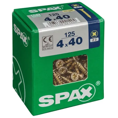 Image de Lot de 125 vis acier tête fraisée pozidriv SPAX, Diam.4 mm x L.40 mm
