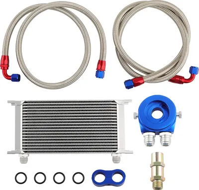 Image de Kit de refroidissement d'huile 19 rangées Kit de tuyaux AN10 Kit universel de refroidissement d'huile supplémentaire