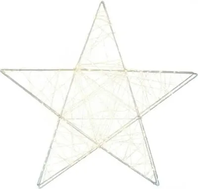 Immagine prodotto di Stella a LED in metallo, circa 50 x 50 x 5 cm, luce decorativa illuminata con 120 LED, moderna stella di Natale per interni, a batteria