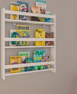 Produktbild von VCM Holzregal hängend | platzsparendes Kinder Regal | Maße: H. 80 x B. 70 x T. 10 cm | Elegantes Regal hängend | Aufbewahrungsregal | Bücherregal | Wandboard - Kidos