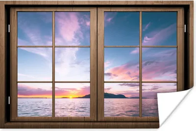 Produktbild von MuchoWow® Poster Aussicht - Meer - Berge 90x60 cm - Schlafzimmer