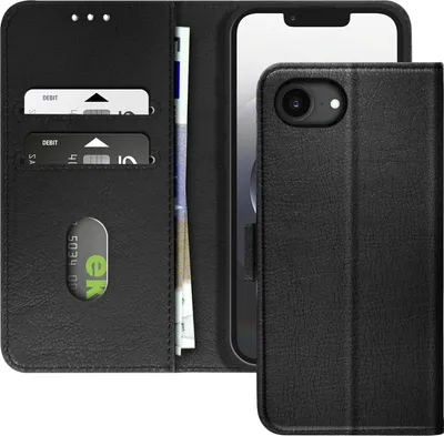 Produktbild von Avizar, Etui für iPhone 16e Klappe Wallet und Videoständer, Schwarz