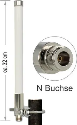 Image de Delock LoRa 868 MHz Antenna - Antenne - 32cm - 3 dBi - omnidirectionnelle - extérieur, montage sur tige, intérieur - blanc (89583)