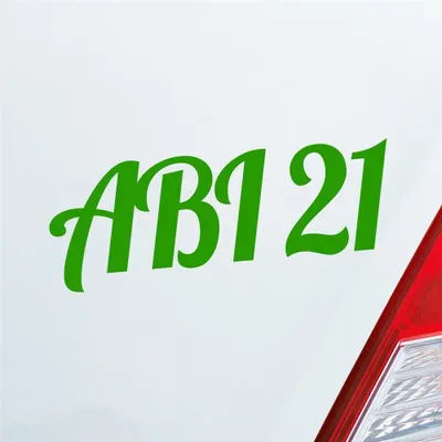 Produktbild von Auto Aufkleber ABI 21 Abitur 2021 19x7 cm Hellgrün Sticker Heckscheibenaufkleber