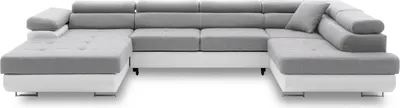 Produktbild von Ecksofa Rigatto II PRO mit verstellbaren Kopfstützen! Modernes Ecksofa mit Schlaffunktion und Bettkasten. LUX 32 + REAL 17 LINKS
