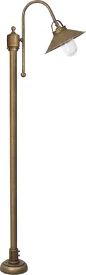 Produktbild von Stehleuchte außen Messing massiv Glas 148 cm IP44 in Bronze Antik matt E27 Maritim