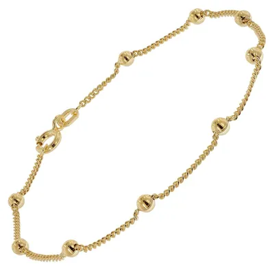 Produktbild von trendor Damen-Armband 925 Silber Vergoldet Kugelkette 18,5 cm 21661
