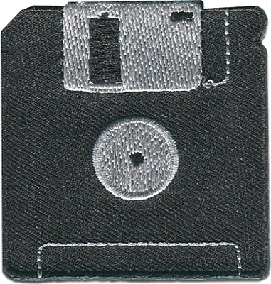 Produktbild von Diskette Floppy - Aufnäher, Bügelbild, Aufbügler, Applikationen, Patches, Flicken, Zum Aufbügeln, Größe: 5,5 x 5,5 cm