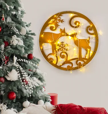 Image de Wallity, XMASGOLD - 029, Sculpture murale, or, 100 % METAL, 60 x 60 cm
