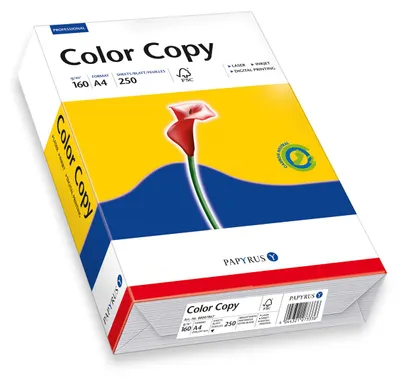Zdjęcie produktu dla Papyrus Color Copy A4, Druk laserowy/atramentowy, A4 (210x297 mm), Satyna, 250 ark., 160 g/m², Biały