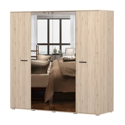 Produktbild von Drehtürenschrank  Kleiderschrank Bari 200cm, San Remo/San Remo mit Spiegeln