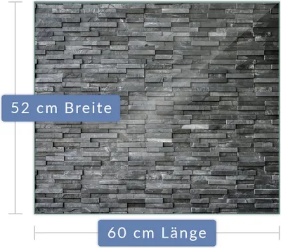Produktbild von Herdabdeckplatte Abdeckung Glaskeramikfeld Abdeckplatte 1-Teilig 60x52 Schiefer Schutz