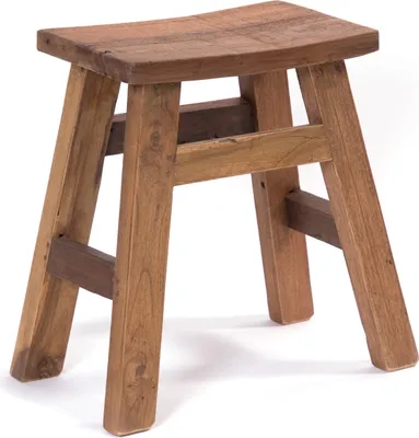 Produktbild von HOLZ HOCKER "NOAH" | 50 cm, Teak & Mahagoni | Sitzhocker