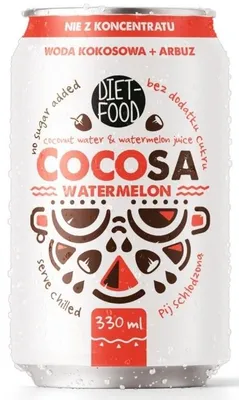 WODA KOKOSOWA Z SOKIEM Z ARBUZA 330 ml - DIET-FOOD (COCOSA)