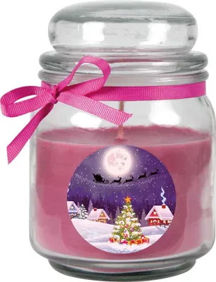 Produktbild von HS Candle "Weihnachten" Duftkerze im Bonbonglas - viele Motive zur Auswahl, Ideale Weihnachtsdeko zur Adventszeit