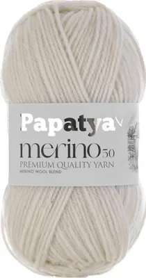 Papatya Merino50 Winterwolle 100g Strickgarn 50% Wolle Oeko-Tex Häkelgarn Farbwahl weiss