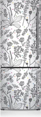 Obrázek produktu pro Samolepka na lednici Magnetická fólie 60x190 cm - květiny a tečky