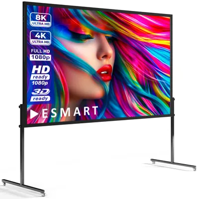 Produktbild von ESMART Economy EXA mobile Lightweight Faltrahmenleinwand auf Rollen 266 x 149 cm (120") 16:9 Heimkino Beamer Multifunktionsleinwand Faltrahmenleinwand Leinwand LCD LED