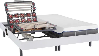 Produktbild von Relaxbett elektrisch - Matratzen mit Memory Schaum - DIONYSOS von YSMÉE - mit OKIN-Motor - Weiß -  2 x 80 x 200 cm