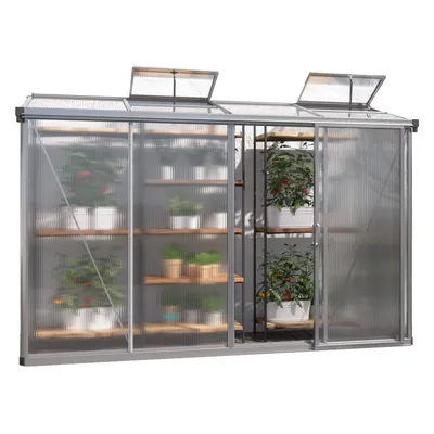 Produktbild von GFP Gewächshaus Anlehngewächshaus Adena 14 aus Alu - 294x77 cm - 10 mm Polycarbonat Doppelstegplatten