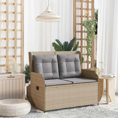 Obrázok produktu pre Maison Exclusive - Záhradná lavička Béžová Poly-rattan