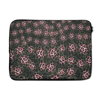 Produktbild von MuchoWow® Laptop Hülle 14 ZollLeopardenmuster - Rosa - Grau - Tiere Laptoptasche - Laptoptasche - Stoßsicher - Schutzhaube