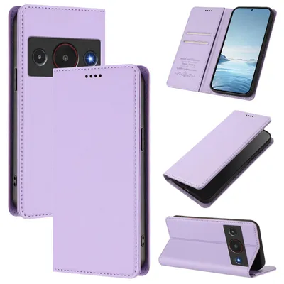 Produktbild von Handyhülle für ZTE Blade A75 Pro 5G, Kunstleder Klapphülle Stoßfeste Magnetische Hülle mit Ständer Violett