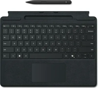 Produktbild von Microsoft Surface Pro Keyboard w/ Slim Pen, QWERTY, Englisch, Touchpad, Microsoft, Surface Pro 10 Surface Pro 9 Surface Pro 8 Surface Pro X, Schwarz