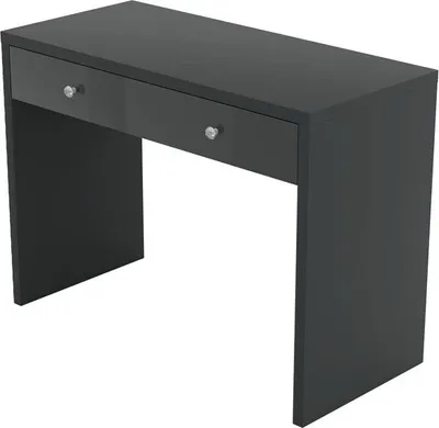 Produktbild von Furniture24 Schreibtisch Schminktisch Ivo Grau / Grau hochglanz mit Schublade