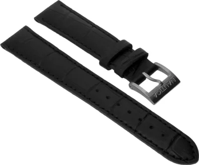Produktbild von Nautica Damen Uhrenarmband 18mm schwarz Krokoprägung Leder A26523L