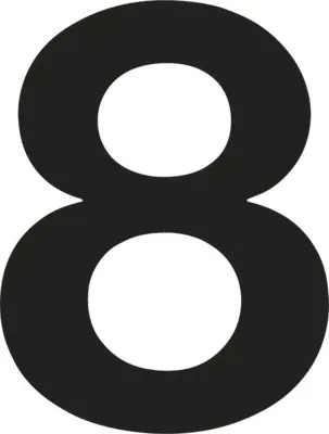 Produktbild von Klebeziffer "8" schwarz 35 mm