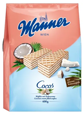 Obrázek produktu pro Manner 921758 Manner Cocos Schnitten Kekse 400,0 g