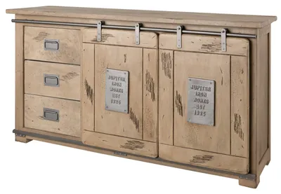 Immagine prodotto di MASSIVMOEBEL24 | credenza in legno di Mango 150x45x80 sbiancato laccato RAILWAY #300