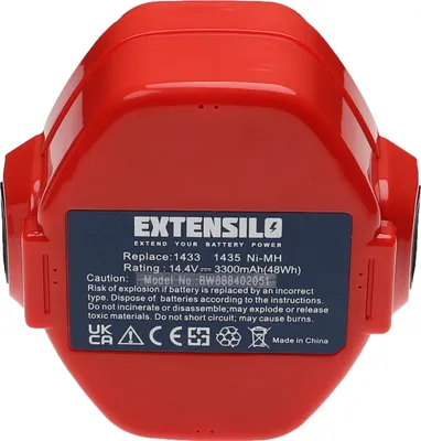 Produktbild von EXTENSILO 2x Akku Ersatz für Makita 1434, 192600-1, 1435, 192699-6, 1422, 1422 192600-1, 1433, 1435F, 1420 für Werkzeug (3300 mAh, NiMH, 14,4 V)