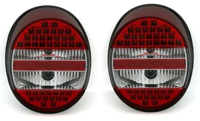 Productafbeelding van LED achterlichten, links en rechts, rood en wit, voor VW Kever 1303, modeljaren 1973-1985