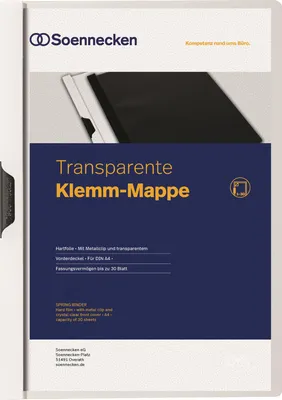 Produktbild von Klemmmappe 3314 DIN A4 bis 30 Blatt PVC weiß Packung mit 10 Stück