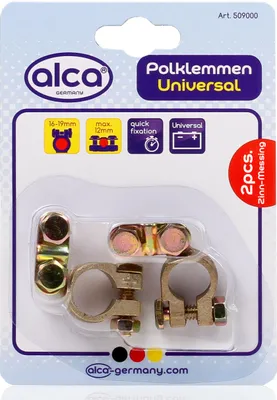 Produktbild von alca® Batterie-Polklemmen Set 2 St. 12 Volt Autobatterie Klemme Batteriepoladapter Anschlussklemme Batteriepolklemme Batterie