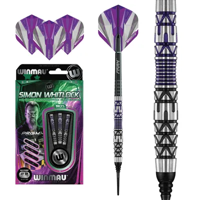 Image de Jeu de fléchettes Winmau Simon Whitlock 22 grammes 90% alliage de tungstène Softtip SE
