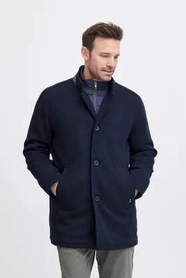 Produktbild von FQ1924 FQJacob Herren Wintermantel Wollmantel Winterjacke mit Innen-Reißverschluss Wolle-Anteil Stehkragen Regular fit